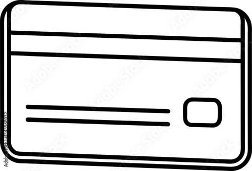 Minimalist Black and White Credit Card Line Art for Banking, Finance, and Ecommerce Designs