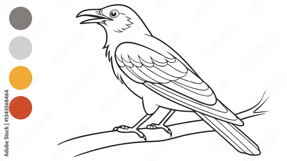 Fototapeta premium bird coloring page line art