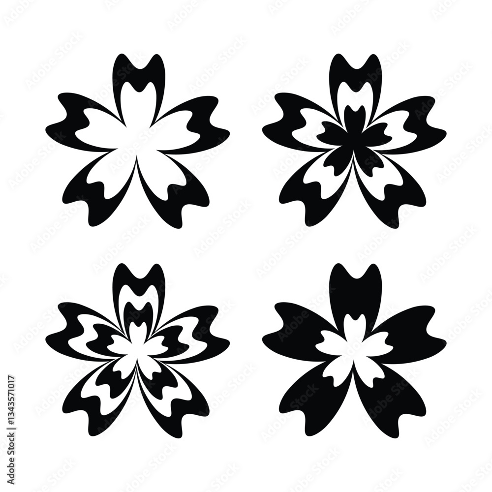 Fototapeta premium abstract flowers icon 