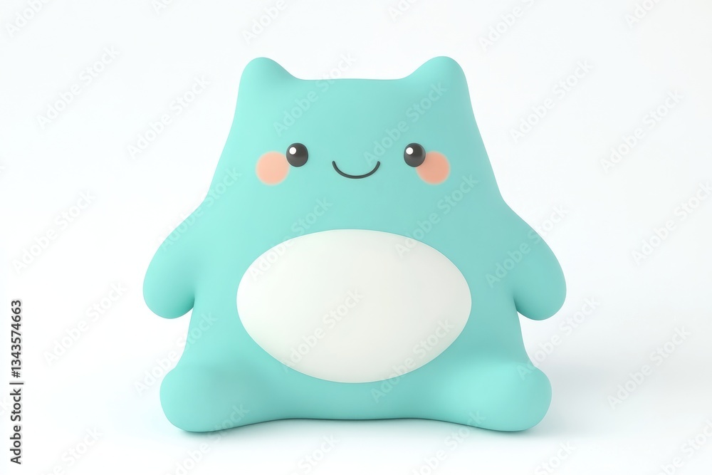 Cute light teal creature plush toy
