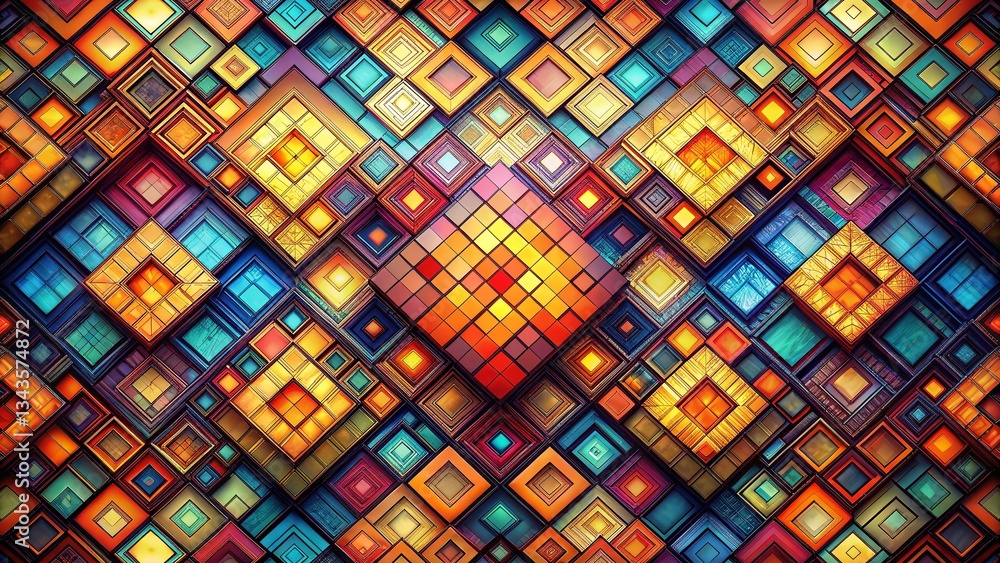 Abstract Square Pattern Background with Copy Space - Left Alignment Abstract Square Pattern Background with Copy Space - Left Alignment