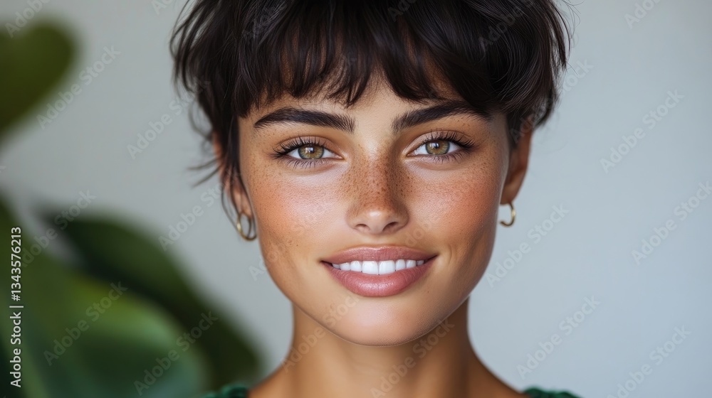 Radiant woman with healthy smile