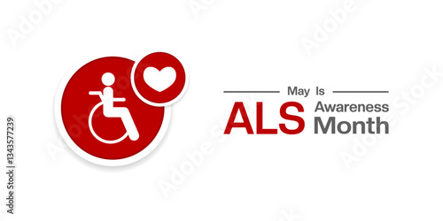 May is ALS Awareness Month. People and heart. Great for posters, banners, social media and more. White background. 