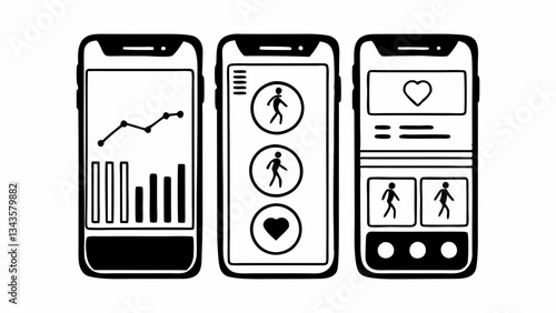 Mobile App Interface Design:
"Design a mobile app interface for a fitness tracker that includes a user-friendly dashboard, daily activity logs, goal tracking, and a progress chart. Focus on simplicity