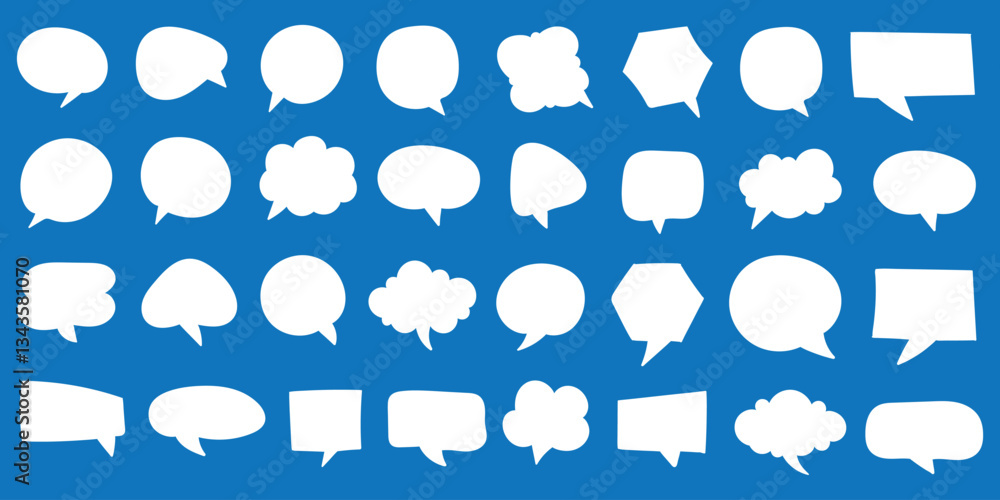 Obraz premium Speech bubble set. Collection of empty speech bubbles. Comic speech bubble. Retro empty comic bubble. Vector-EPS 10