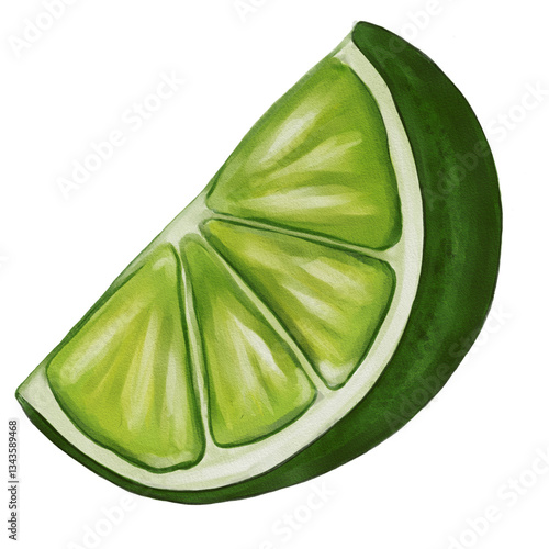 Vibrant Lime Wedge Illustration Fresh Citrus Fruit Clipart
