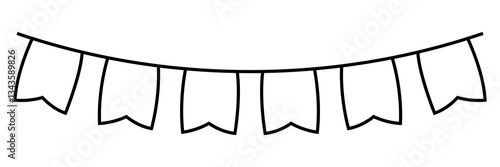 Abstract flags garland. Illustration of hanging banners.