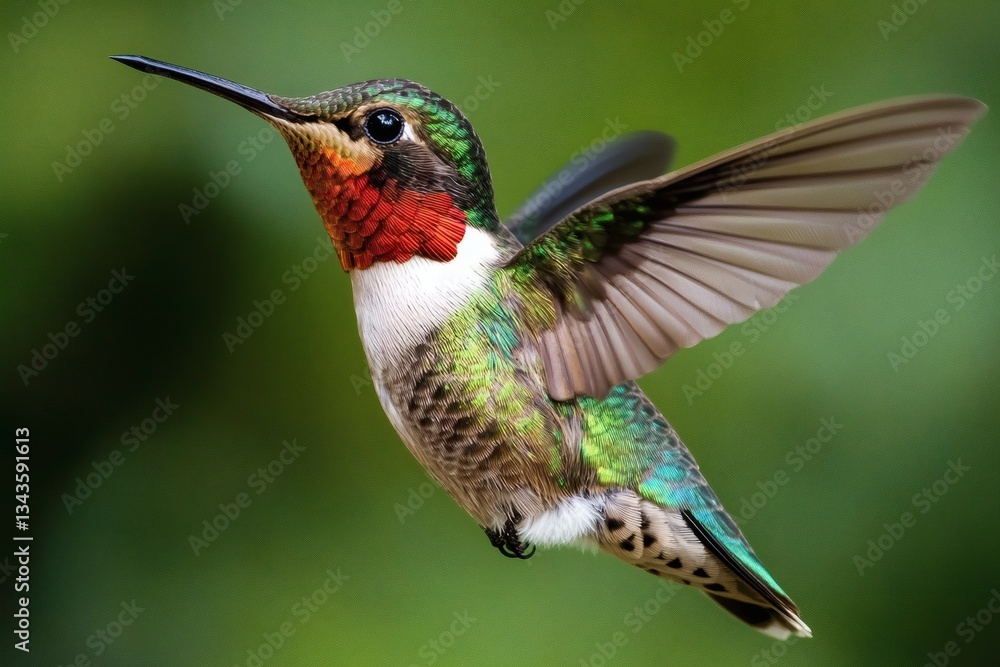 Fototapeta premium Detailed Close-Up of a Hummingbird’s Beak, Capturing Its Delicate Precision