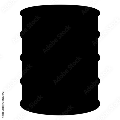 Icono plano bidón de aceite. Silueta de barril de combustible 