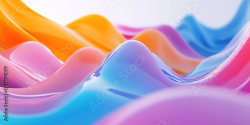 Wallpaper Mural Wavy flowing abstract colorful gradients with glossy smooth surfaces Torontodigital.ca