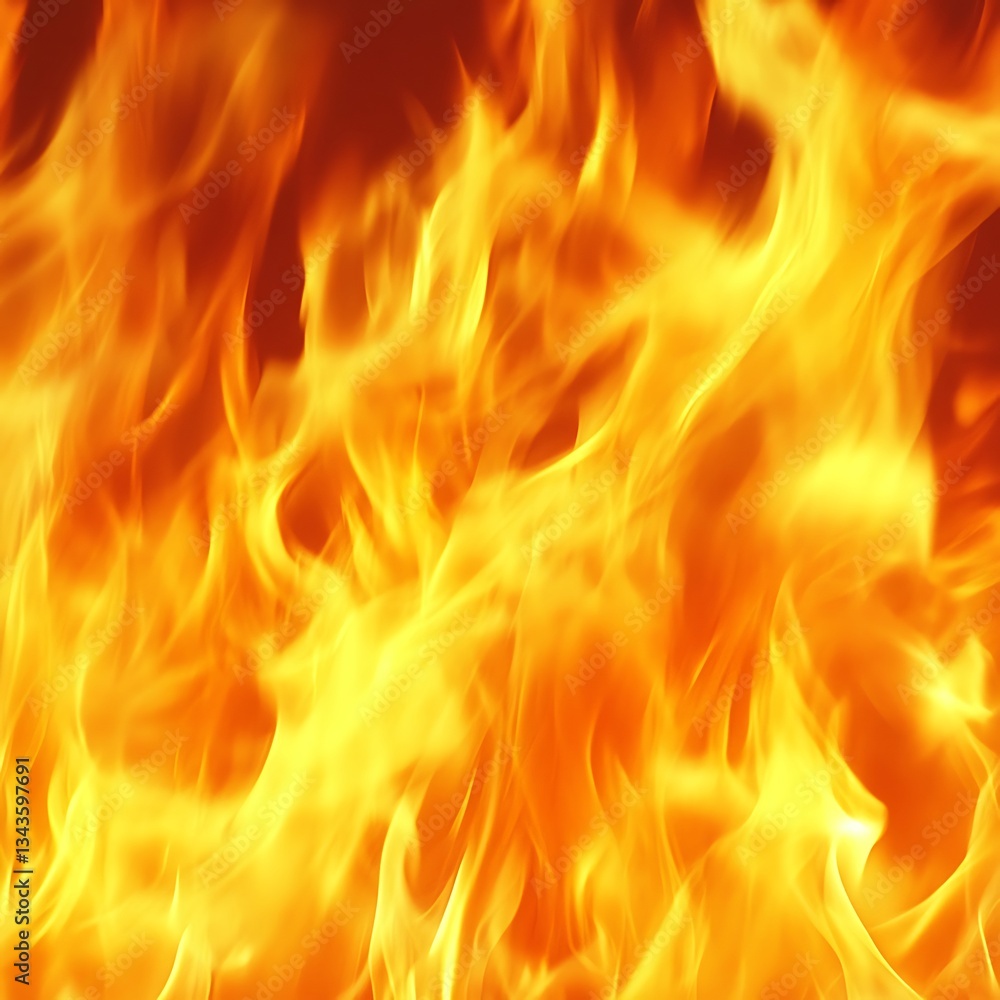 An intense and dynamic image of dancing vibrant orange flames An intense and dynamic image of dancing vibrant orange flames