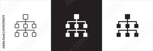 Hierarchy in company icon. Relation of people in company icons. Connection manager and employee symbol. Icon symbol compatible for leader, leadership, management, job position. Sign illustration.