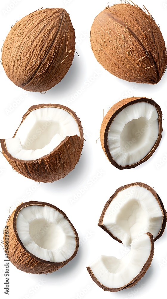 Coconut shell isolated on white background Coconut shell isolated on white background