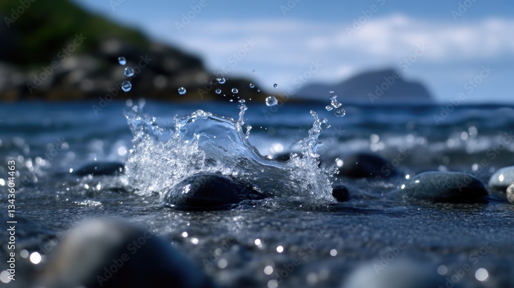 Ocean splash on rocks
