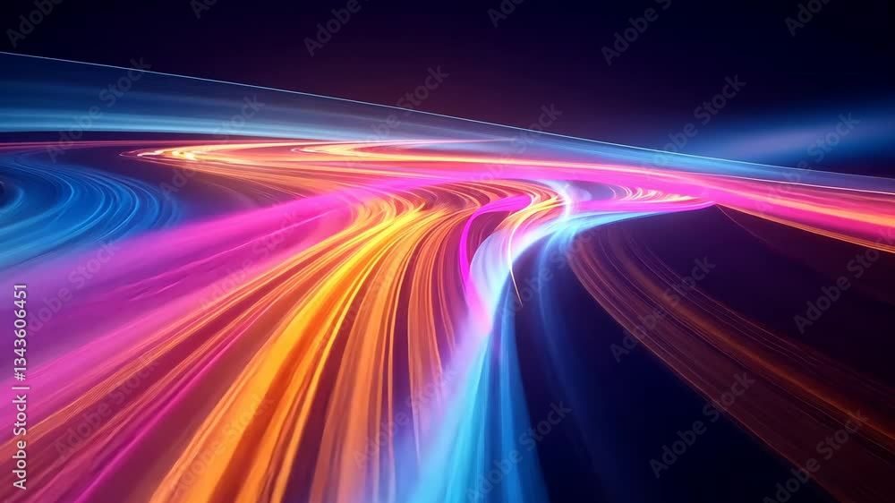 Abstract light trails swirling in vibrant colors. Dynamic movement and energy Abstract light trails swirling in vibrant colors. Dynamic movement and energy