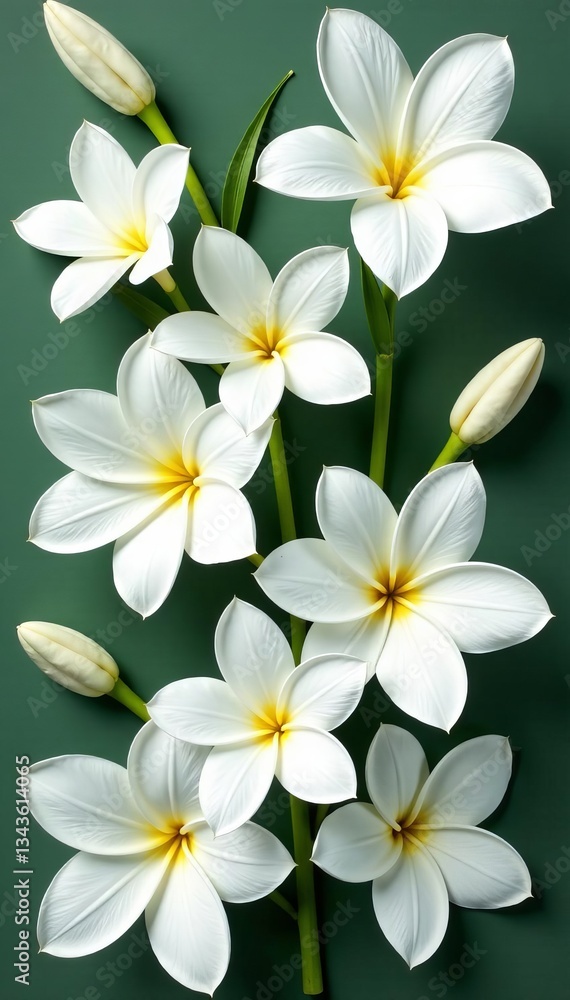 Collection of elegant white brier flowers arranged in a symmetrical pattern, Blossoms, Beauty, Minimalistic Collection of elegant white brier flowers arranged in a symmetrical pattern, Blossoms, Beauty, Minimalistic