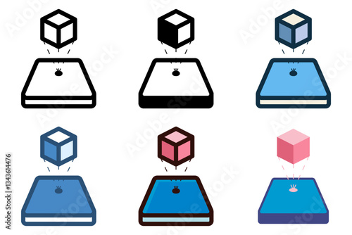 augmented reality cube on smartphone icon vector illustration