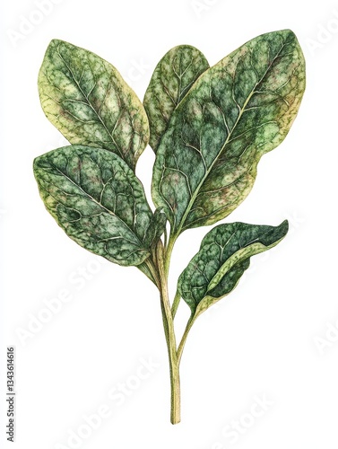 Botanical Study: A Verdant Assemblage of Delicate Leaves, a Symphony of Green Hues, and Textural Harmony