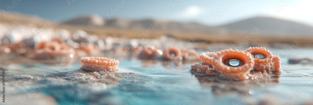 Shallow water organisms, coral-like structures