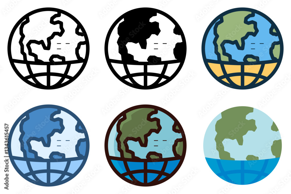Obraz premium digital world icon vector illustration