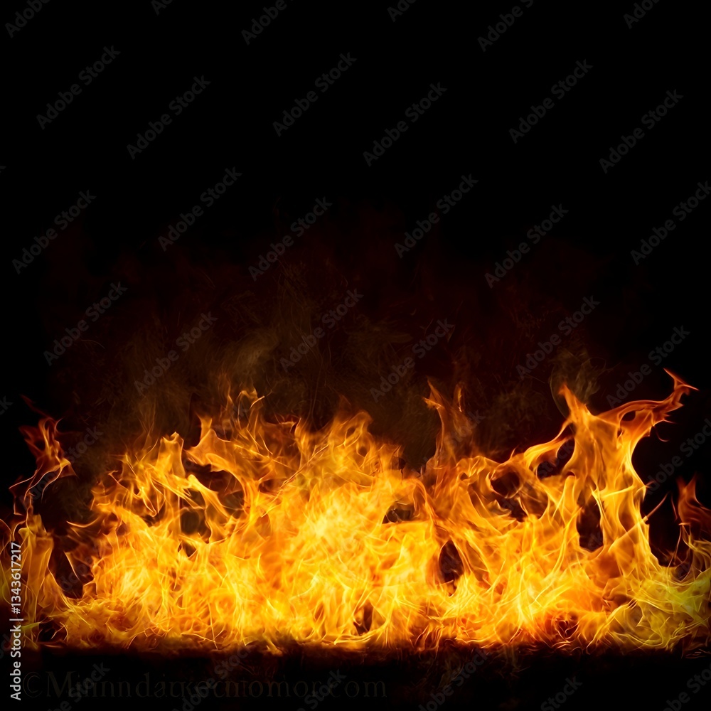 Fototapeta premium Photo of Realistic Flames on a Black Background