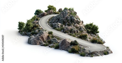 Winding road on a rocky outcrop