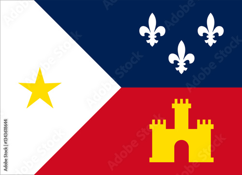 Flag of American region Acadiana. Cajun Country flag