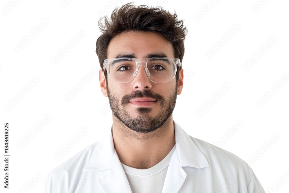 Fototapeta premium Chilean male environmental scientist isolated on transparent white background