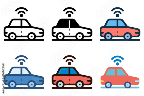 self driving car icon vector illustration