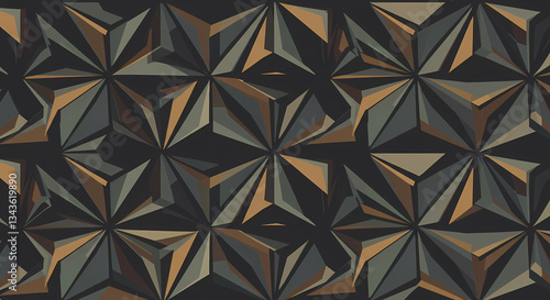  A seamless pattern of sharp triangles and hexagons.