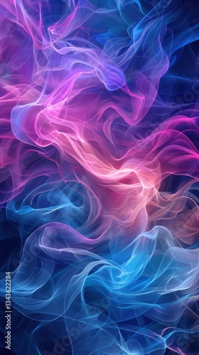 A vibrant swirl of colorful smoke, blending shades of blue, pink, and purple, creating an ethereal and dynamic visual effect.
