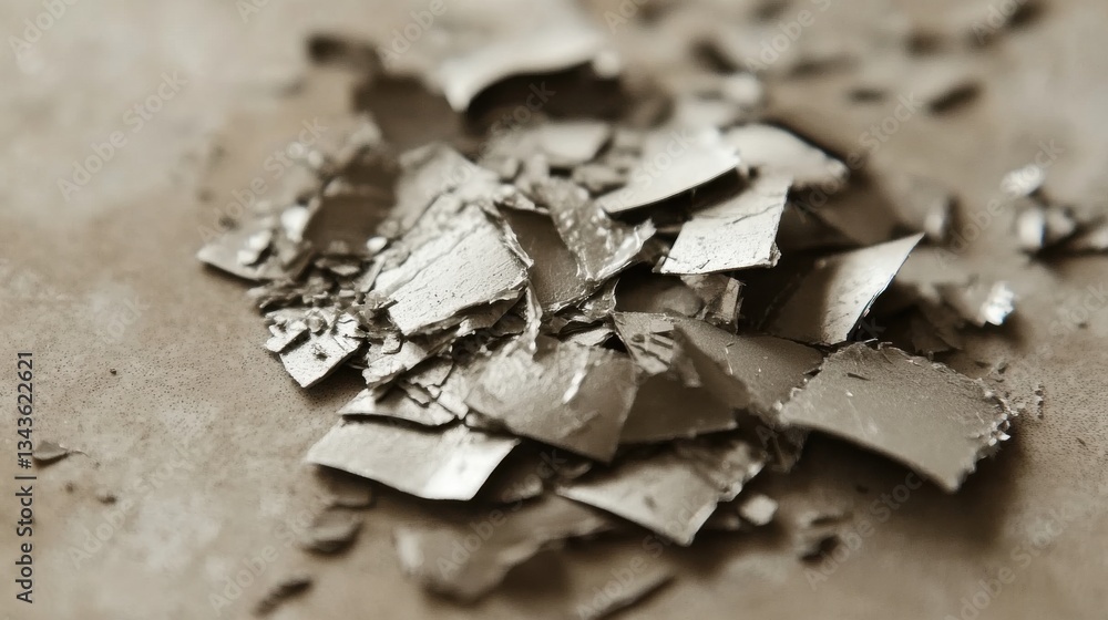 Metallic Flakes on Surface Creating Textural Contrast and Detail Metallic Flakes on Surface Creating Textural Contrast and Detail