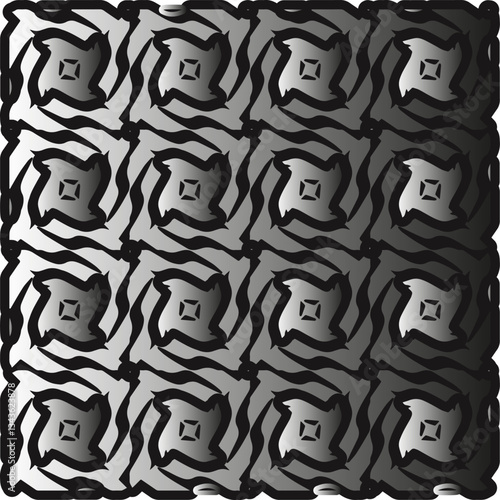 Silver metallic gradient with repeat Pattern . Abstract metallic background.