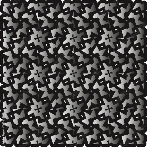 Silver metallic gradient with repeat Pattern . Abstract metallic background.