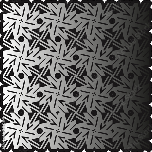 Silver metallic gradient with repeat Pattern . Abstract metallic background.