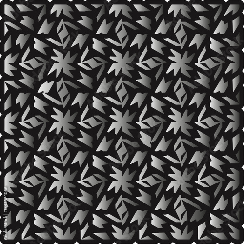 Silver metallic gradient with repeat Pattern . Abstract metallic background.