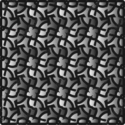 Silver metallic gradient with repeat Pattern . Abstract metallic background.