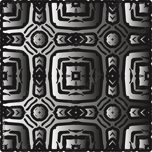 Silver metallic gradient with repeat Pattern . Abstract metallic background.