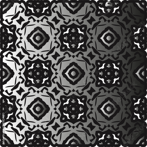 Silver metallic gradient with repeat Pattern . Abstract metallic background.