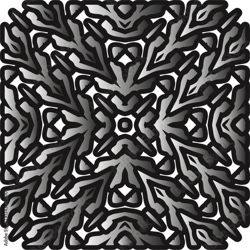 Silver metallic gradient with repeat Pattern . Abstract metallic background.