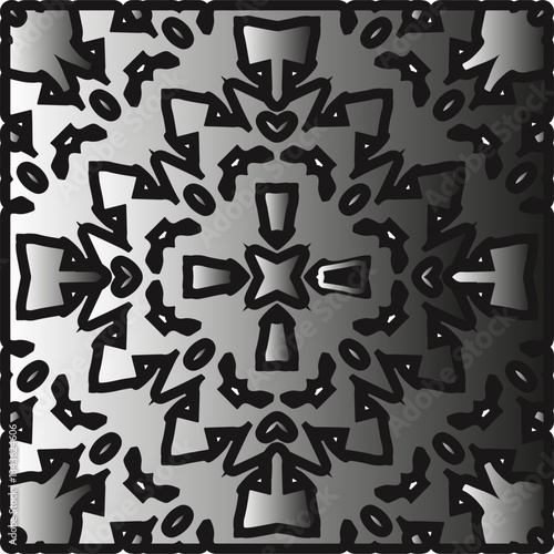 Silver metallic gradient with repeat Pattern . Abstract metallic background.