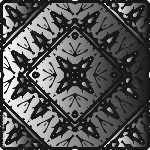 Silver metallic gradient with repeat Pattern . Abstract metallic background.