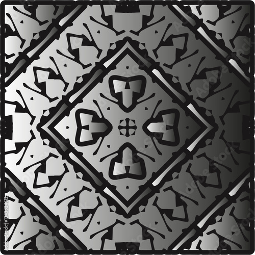 Silver metallic gradient with repeat Pattern . Abstract metallic background.