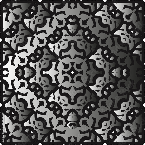 Silver metallic gradient with repeat Pattern . Abstract metallic background.
