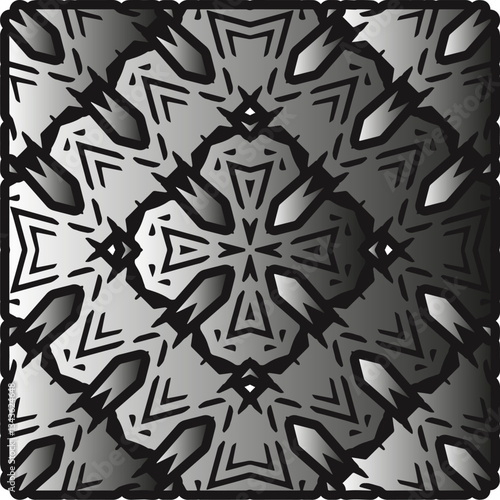 Silver metallic gradient with repeat Pattern . Abstract metallic background.