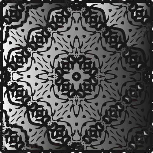 Silver metallic gradient with repeat Pattern . Abstract metallic background.
