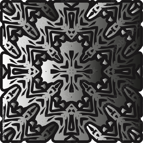 Silver metallic gradient with repeat Pattern . Abstract metallic background.