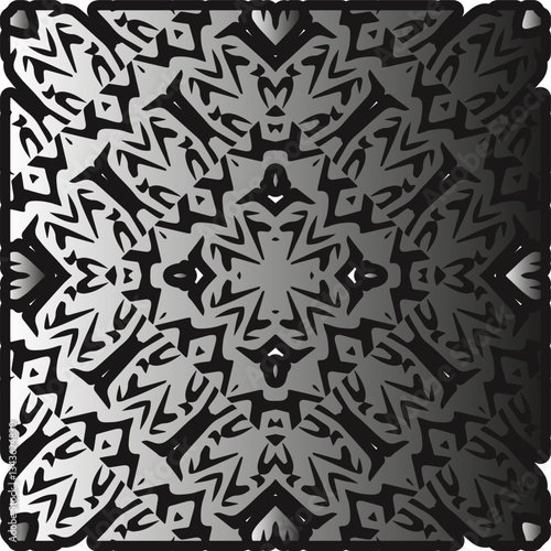 Silver metallic gradient with repeat Pattern . Abstract metallic background.