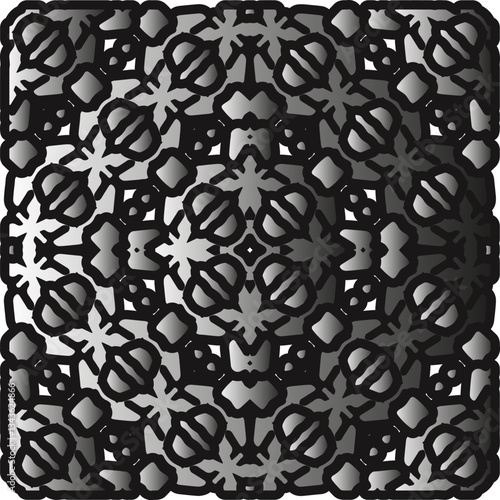 Silver metallic gradient with repeat Pattern . Abstract metallic background.