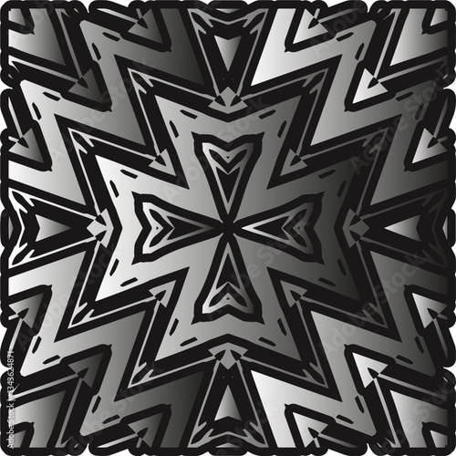 Silver metallic gradient with repeat Pattern . Abstract metallic background.